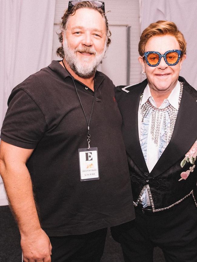 Russell Crowe with Elton John. Picture: Instagram