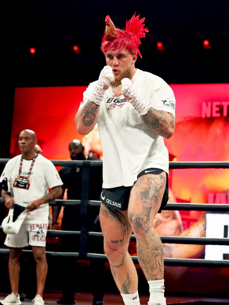 Jake Paul attends the open workout. (Photo by Ayisha Collins/Getty Images)