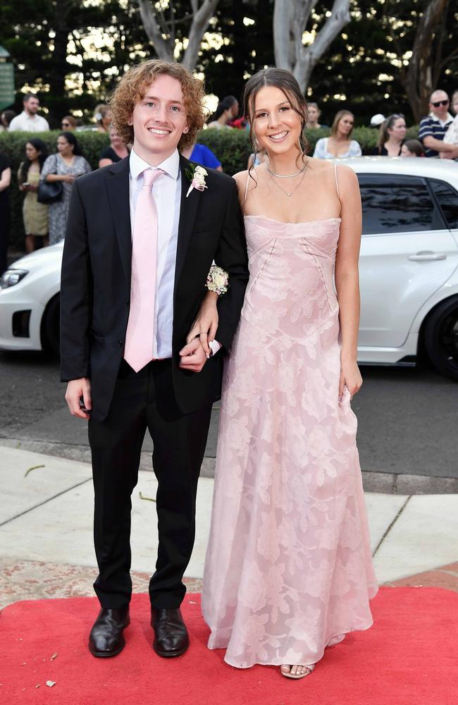 Oliver Hardiney and Lauren Tink at Centenary Heights State High School formal. Picture; Patrick Woods.