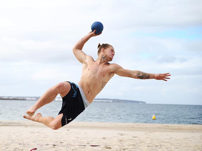 The Australian under 17’s girls and boys beach handball squads have won through to the World Championships being held in Mauritius in July. Picture: Danny Aarons.