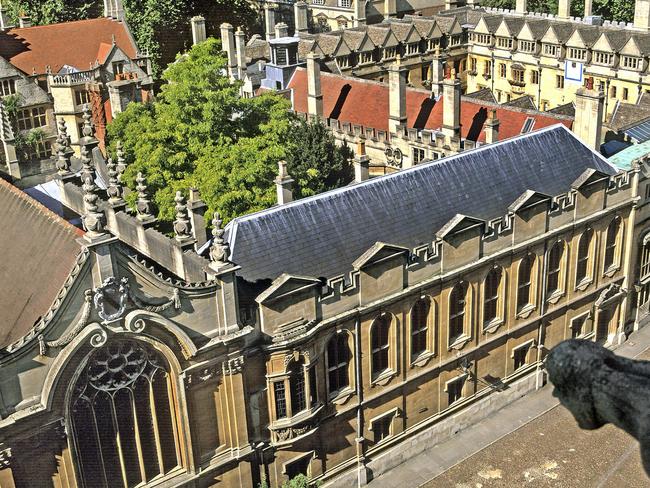 Film locations for the latest Harry Potter : many scene were filmed at Oxford University in Oxfordshire - 2004 aerials travel Britain buildings