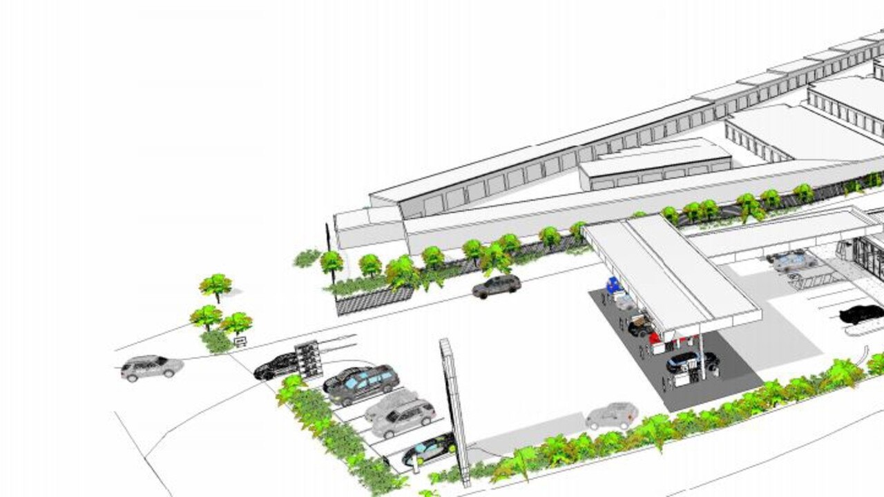 A proposed service station and self-storage warehouse at 212-220 North St.