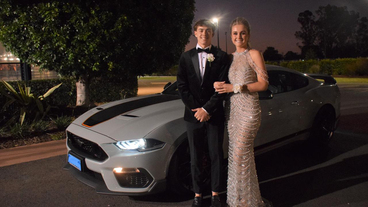 Dan O'Callaghan and Dakota Barnett stunned on the red carpet at Our Lady of Southern Cross College's formal for 2023. Picture: Emily Devon