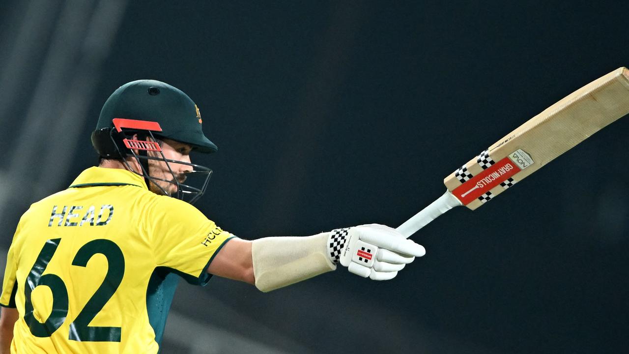 Travis Head got Australia off to a fast start with a blistering half-century in the thrilling semi-final win. Picture: Dibyangshu Sarkar / AFP