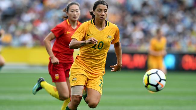 Sam Kerr will be a standout for the Aussies. Picture: AAP Images