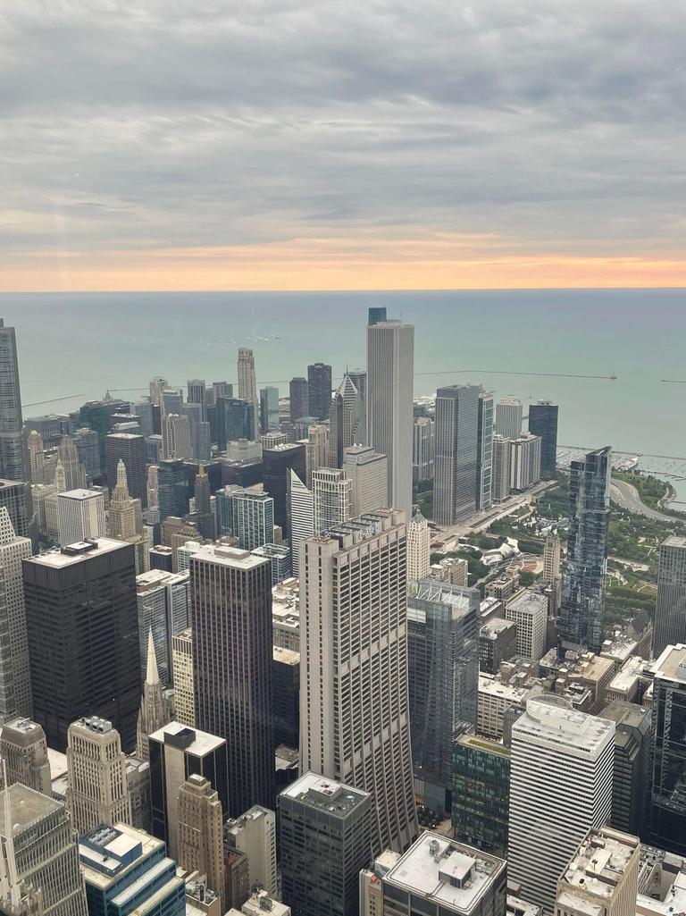 The view from The Ledge at Willis Tower. Picture: Natalie Brown/news.com.au