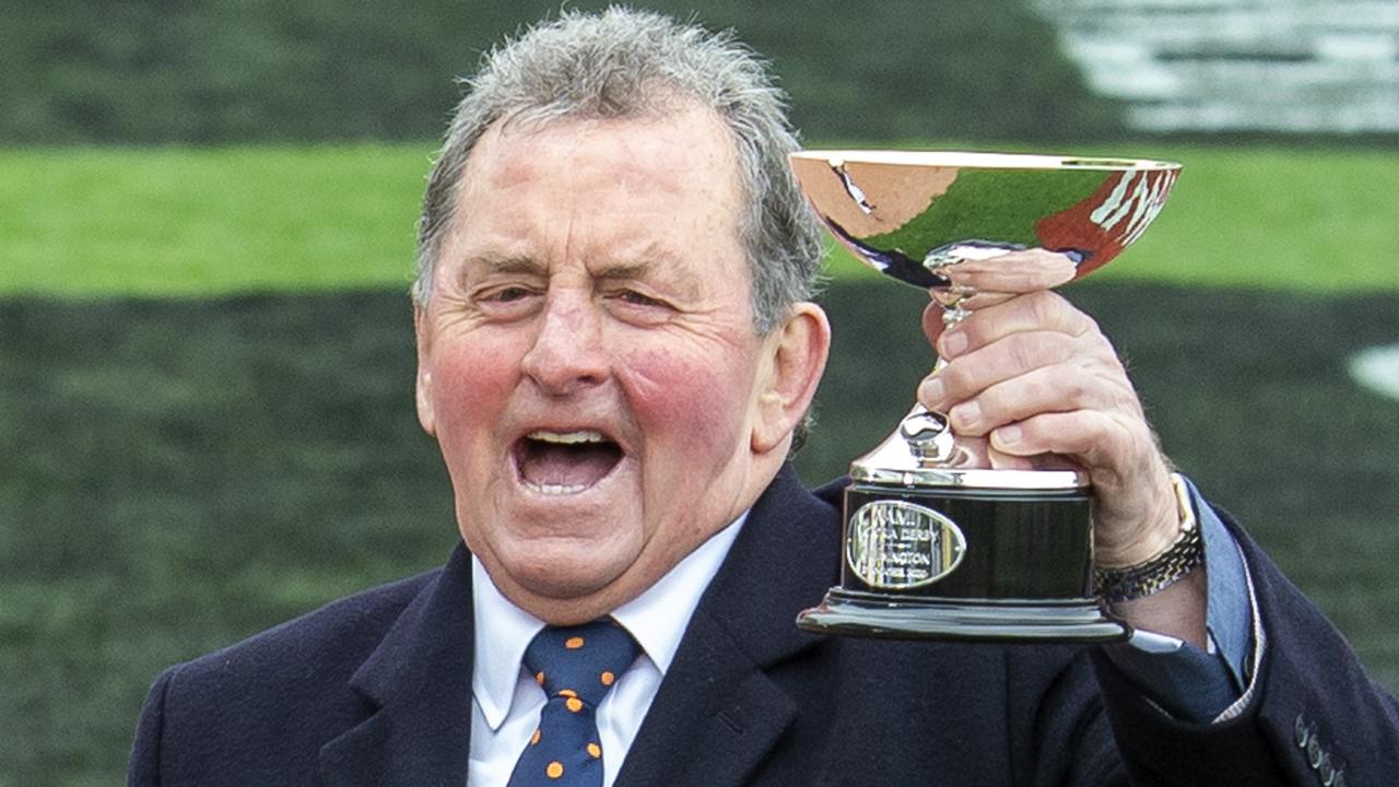 Denis Pagan with his Victoria Derby trophy back in October. Picture: Jay Town