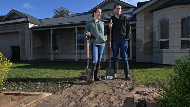 Mel and Peter Pollard from Broughton Ave, Fullarton, were affected by flooding. Picture: Keryn Stevens