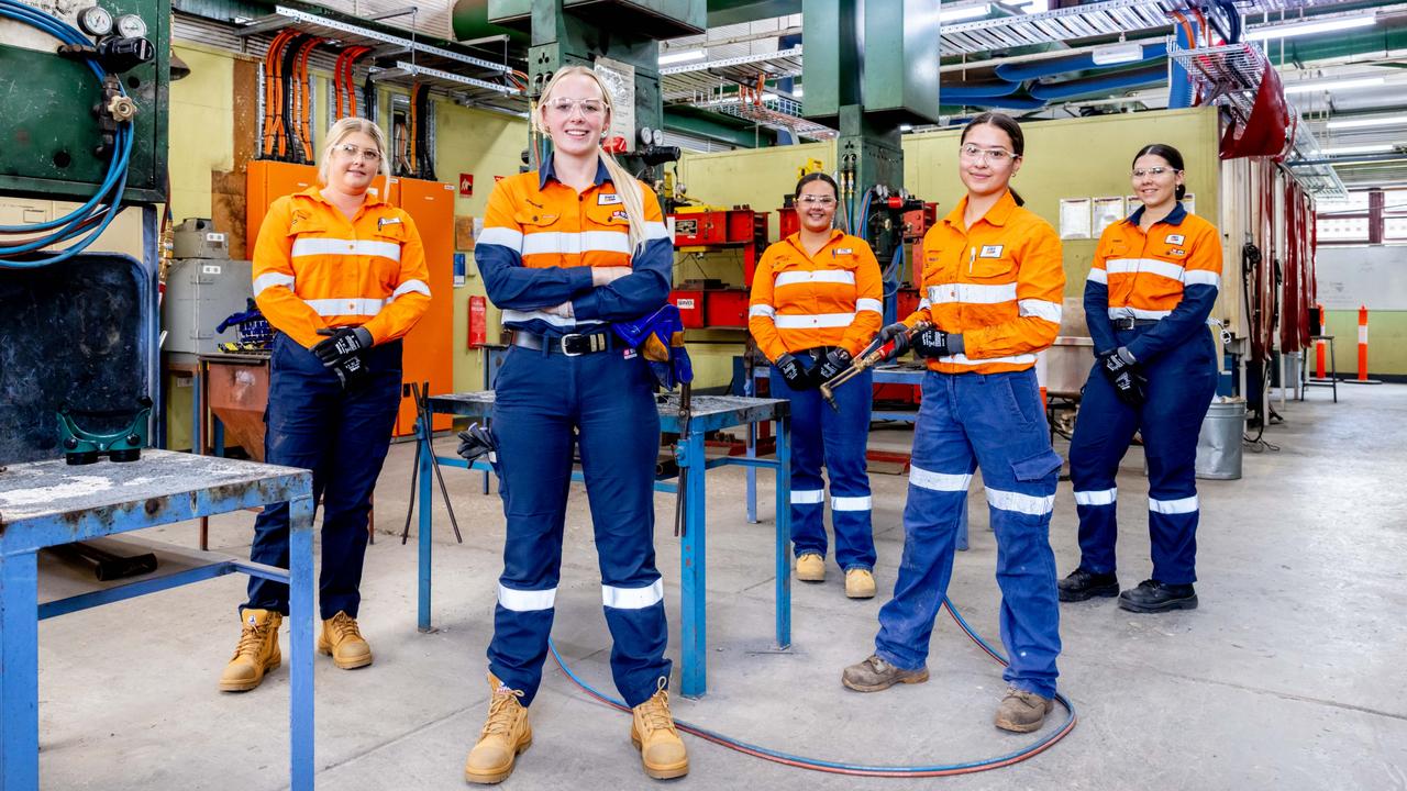 Toni Gadd, 28, Sophie Chisholm, 22, Jaila Paniora, 19, Angela Mills (3rd year apprentice) and Rory Muller, 18. Picture: Luke Marsden