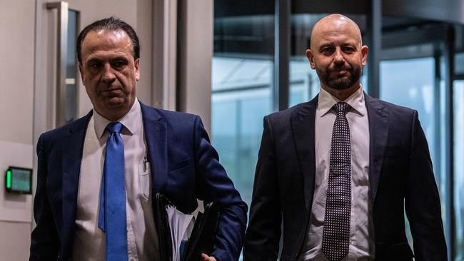 ARLC chairman Peter V’Landys (left) with NRL CEO Todd Greenberg. Picture:AAP