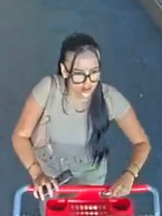 Police said her outfit and items in the TikTok video matched a CCTV image of a woman who allegedly stole $765 of products from the budget retailer. Picture: Cape Coral Police Department