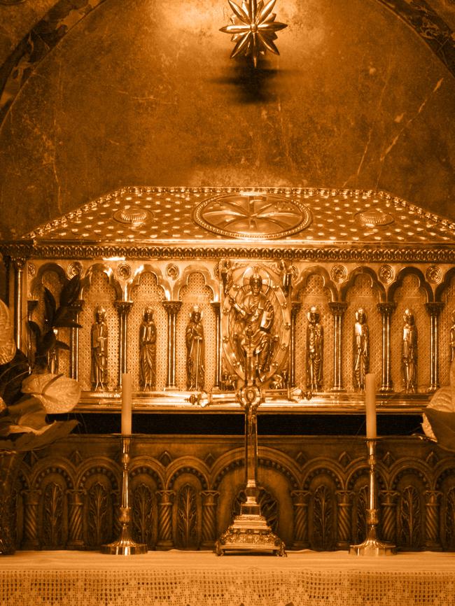 The tomb of St James in the cathedral in Santiago de Compostela.