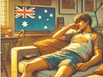 AI image of lazy teenager in Australia