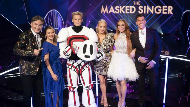 Cody Simpson won last year’s Masked Singer – with Lindsay Lohan. Picture: Channel 10