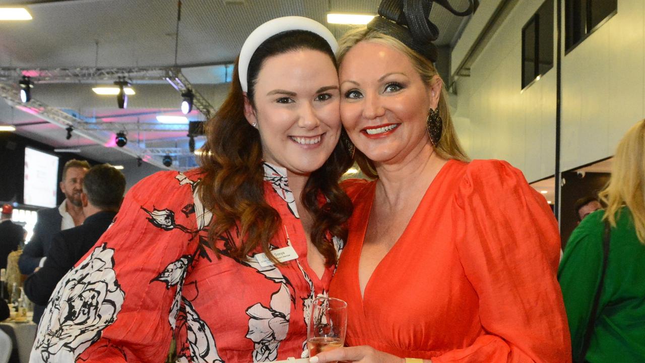 Sonya Blackburn and Kelly Walsh at St John's Crisis Centre race day at GCTC, Bundall. Pic: Regina King (copyright restrictions apply 07 55322193). "FEES APPLY, ONE TIME USE, NO ON-SELL OR ON-PASS". Pic for The Inside Word GC Bulletin ONE TIME USE ONLY. Please call for permission to use.