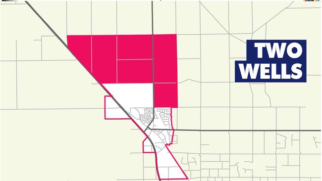 Where the new homes would go in Two Wells. Supplied