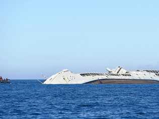 LEAVE IT: It's fitting ex-HMAS Tobruk came to rest on her starboard side, says a reader. Picture: Alistair Brightman