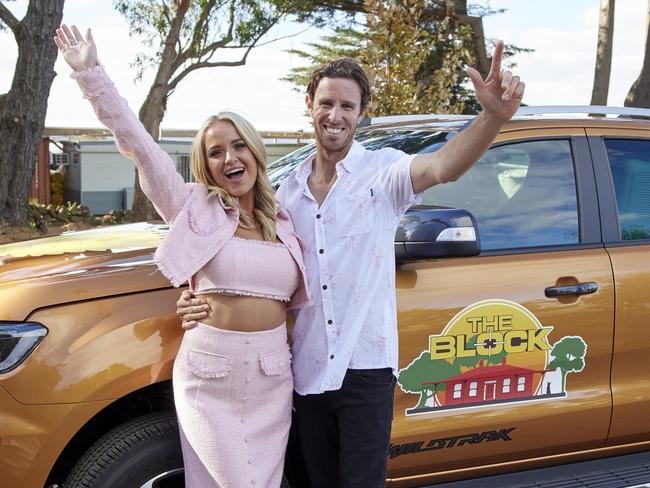 Gold Coast couple Jenny and Dylan are both tradies. Picture: Supplied, Channel 9