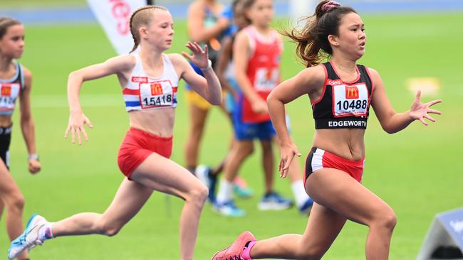 Jenice Hicks took out the girls’ under 13 200m final Picture: Jeremy Piper