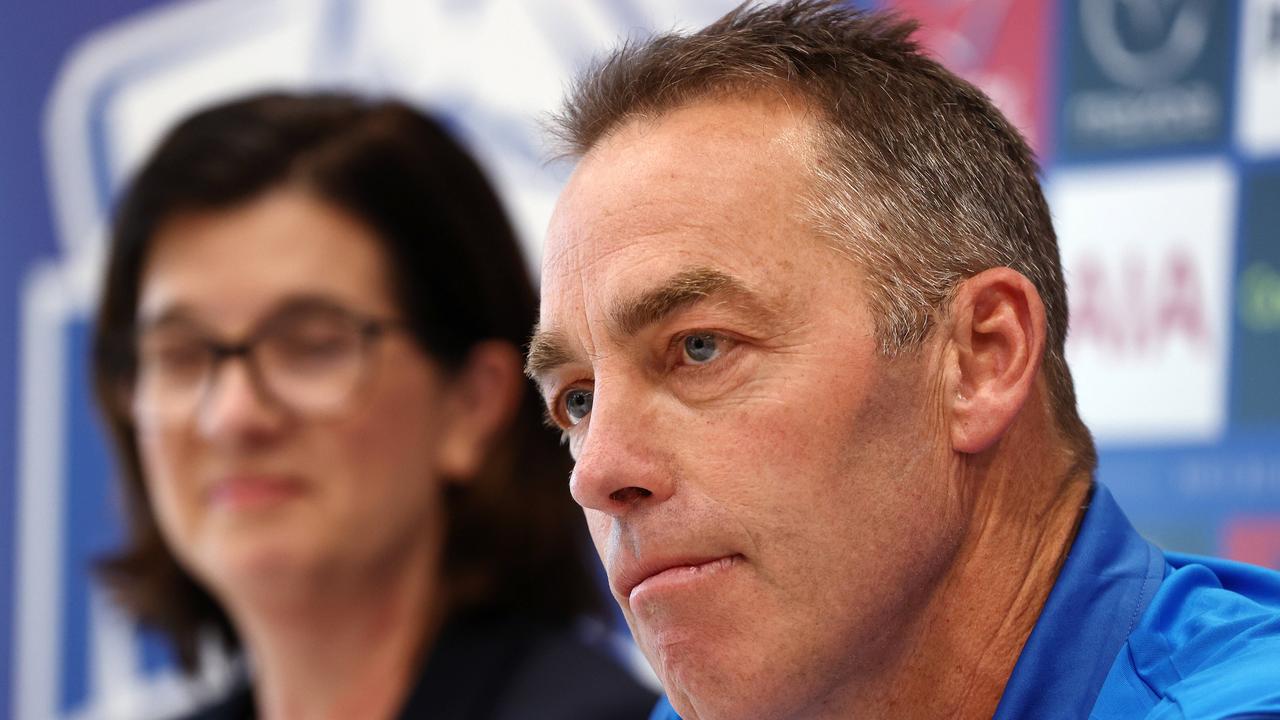 North Melbourne coach Alastair Clarkson has come to the defence of club president Sonja Hood (left) after she was forced off the social media platform X due to vile abuse. Picture: Michael Klein