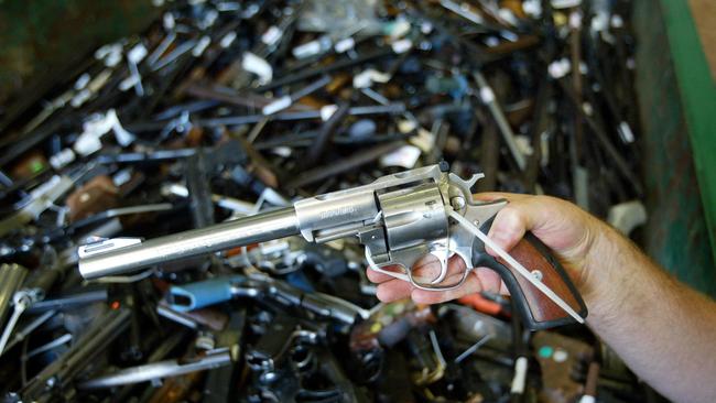 Guns surrendered in a NSW police buyback and amnesty scheme.