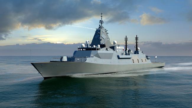 An artist's impression of the BAE Systems’ SEA 5000 Future Frigate. Picture: Supplied