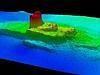 Sonar image maps sunken shipwreck 