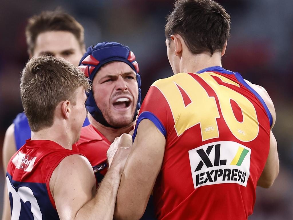 Tough nut Angus Brayshaw gave the Dees plenty of grunt and drive. Picture: Getty Images