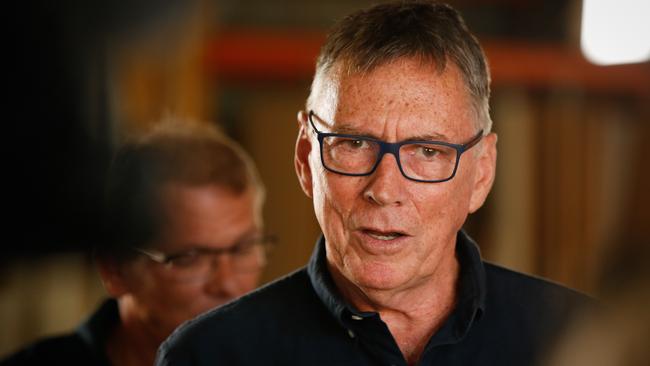 Territory Alliance leader Terry Mills has backflipped his position on fracking, pledging that his party would now ban fracking in the Northern Territory if elected in August. Picture: Glenn Campbell