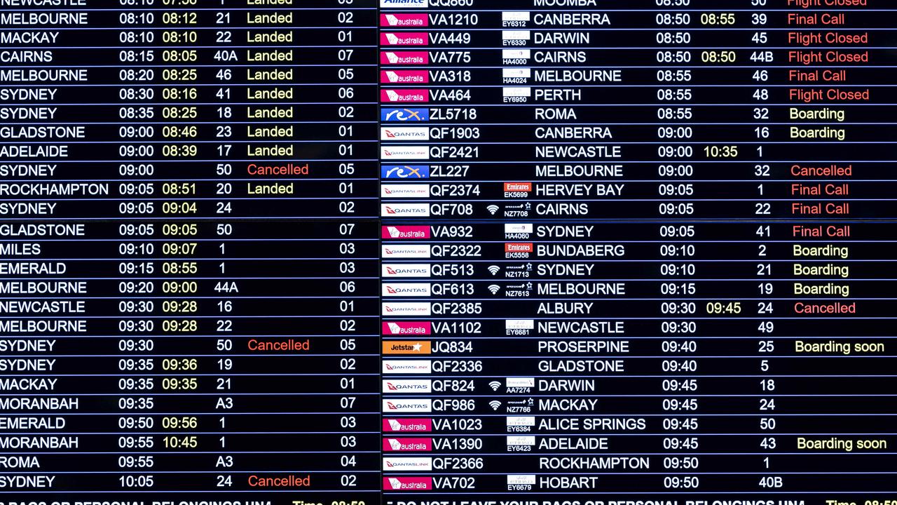 In Europe, if your flight is delayed for more than three hours, you are eligible for up to $900 in compensation. In Queensland, you get a meal voucher. Picture: Richard Walker