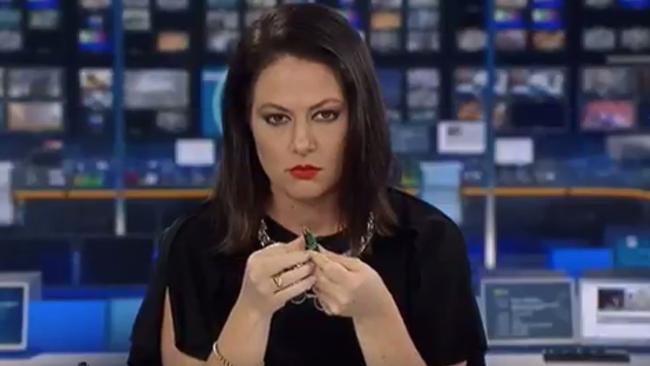 The moment Natasha realised she was live on air.