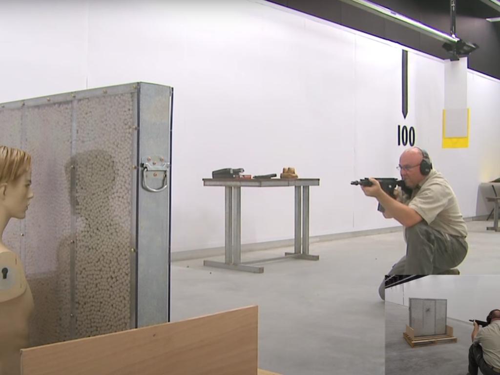 ‘Let’s just see if he gets a face full of bullets!’ Picture: YouTube