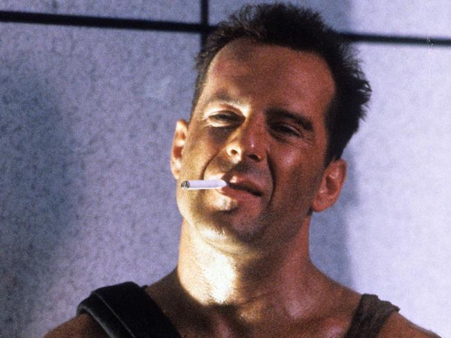 Bruce Willis with cigarette in a scene from the film 'Die Hard', 1988. (Photo by 20th Century-Fox/Getty Images)