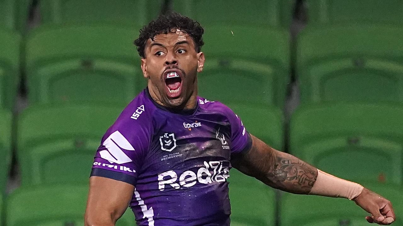 Josh Addo-Carr is set to remain at the Storm in 2021. (AAP Image/Scott Barbour).