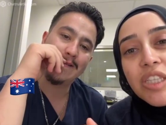 Sarah Abu Lebdeh and Ahmad ‘Rashad’ Nadir in an anti-Semitic video threatening to kill Israeli patients where they work at Bankstown Hospital.