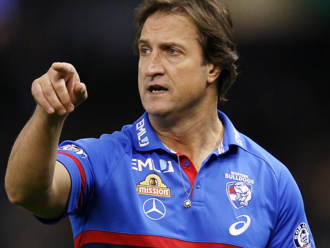 AFL Round 15. 29/06/2018. Western Bulldogs v Geelong at Etihad Stadium.  Western Bulldogs coach Luke Beveridge   . Pic: Michael Klein