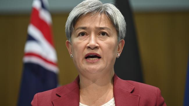 Australia’s Foreign Minister Penny Wong says recognising Palestinian statehood will help “build momentum towards a two-state solution” with Israel. Picture: NCA NewsWire / Martin Ollman