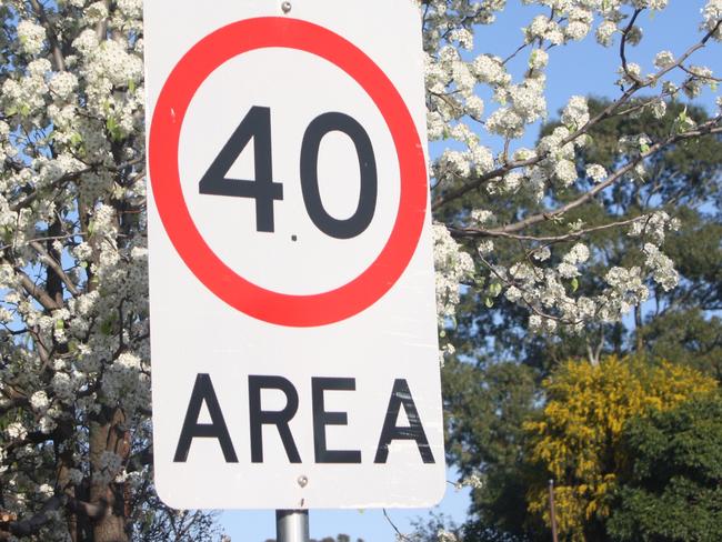 A 40km/h sign in Goodwood, a suburb of Unley Council. Picture: Eugene Boisvert