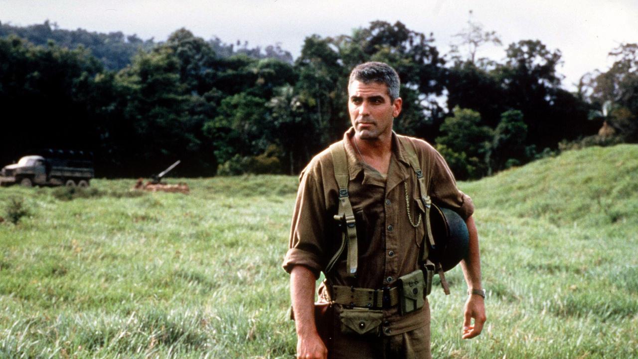 Actor George Clooney in scene from film "The Thin Red Line". Picture: 20th Century Fox