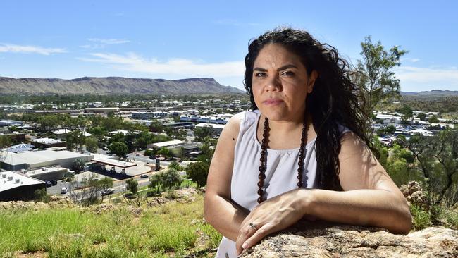 Indigenous activist Jacinta Price in Alice Springs yesterday. Picture: Chloe Elrich