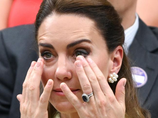 LONDON, ENGLAND - JULY 15: Catherine, Princess of Wales attends day thirteen of the Wimbledon Tennis Championships at All England Lawn Tennis and Croquet Club on July 15, 2023 in London, England. (Photo by Karwai Tang/WireImage)