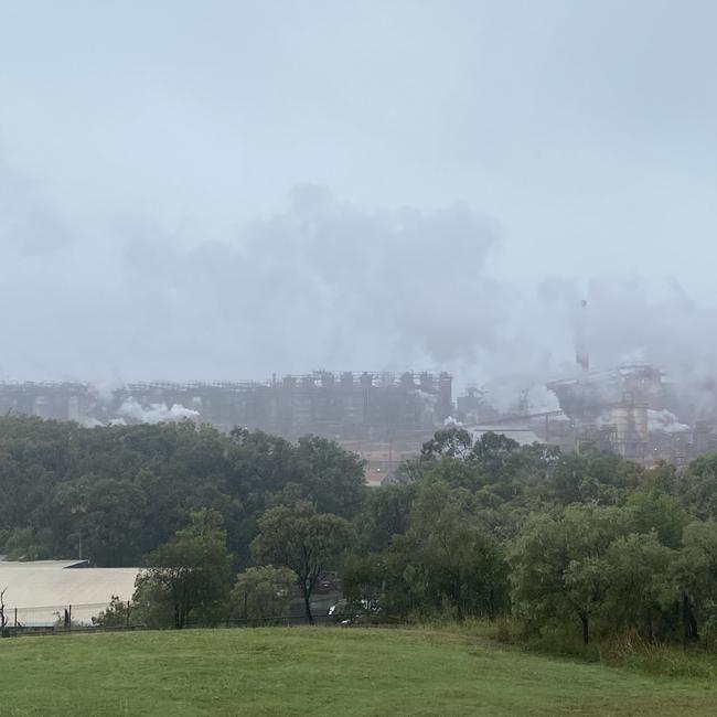 A view of Gladstone's Queensland Alumina Ltd from a lookout on a wet, gloomy Wednesday morning, ahead of protected industrial action by AMWU and ETU workers Picture: Nilsson Jones