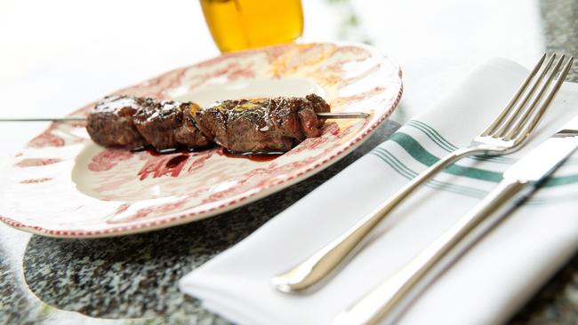 The burru skewer is game-changingly good. Picture: Mark Stewart
