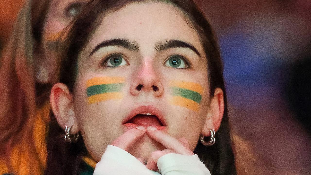 Aussie fans were on the edge of their seats. Picture: Ian Currie