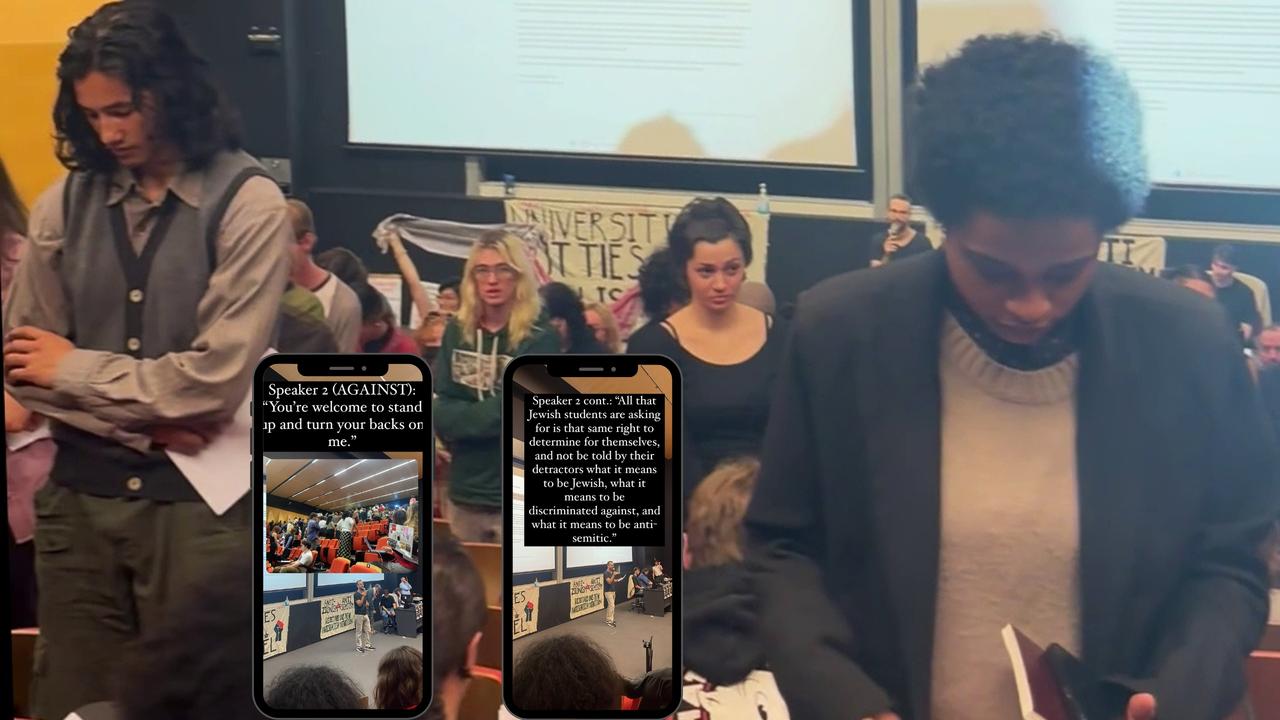 ‘No Israel’: Sydney Uni students turn their backs on Jewish peers