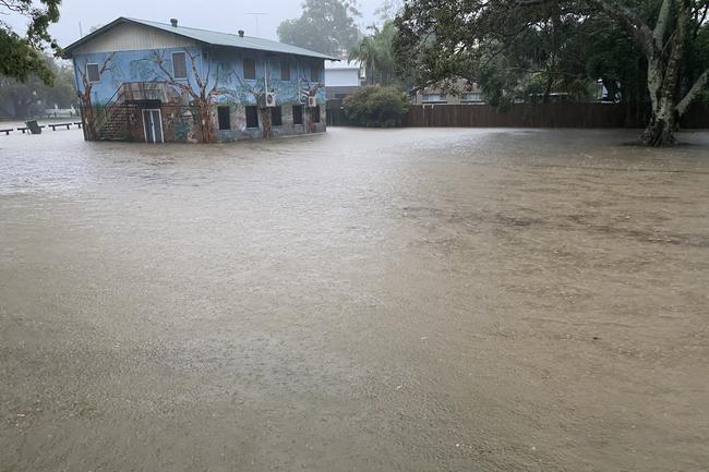 Flooding at Keebra Park. Picture: Andrew Potts