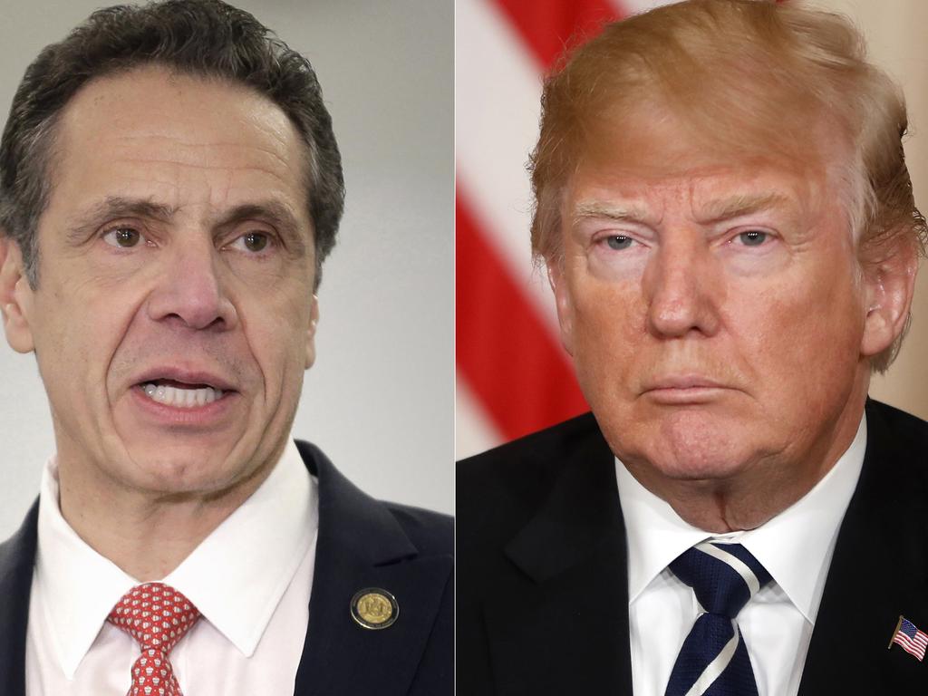 New York Gov. Andrew Cuomo and US President Donald Trump. Picture: AP