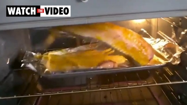 Woman's horror as fish comes alive in oven