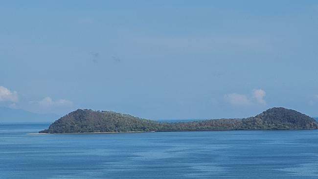 Here is a becalmed Double Island this morning. Royale Thompson