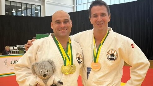 Matthew Machin (left) and Craig Brown. Picture: Judo NT.